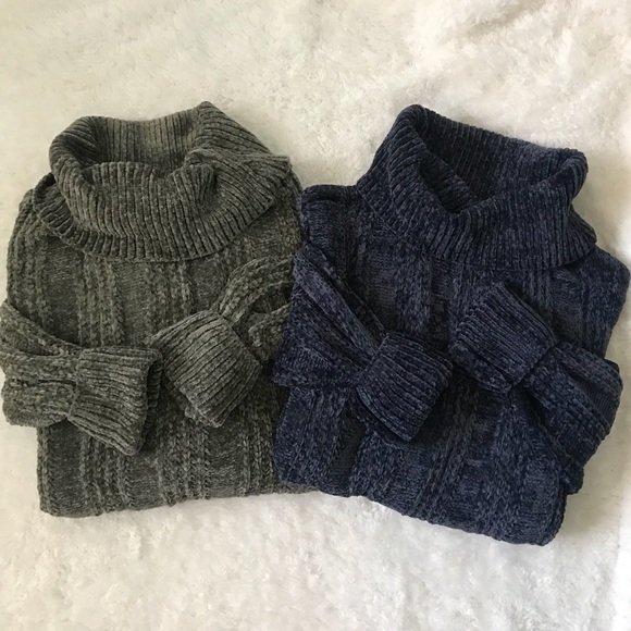 Last!✨ Oversized Chenille Turtleneck Olive Sweater - Picture 6 of 7